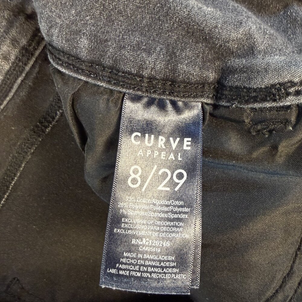 Curve Appeal Jeans Womens 8/29 Black Curve Creator High Rise Skinny Casual F398 - Picture 5 of 13